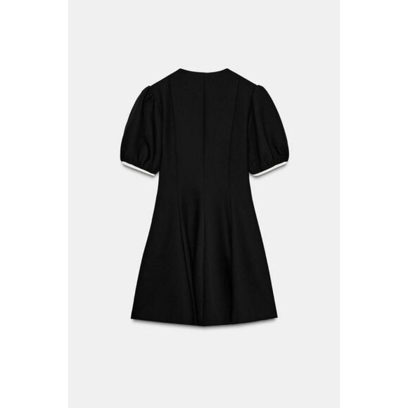 ZARA MINI DRESS WITH CONTRAST BOWS - Picture 5 of 6